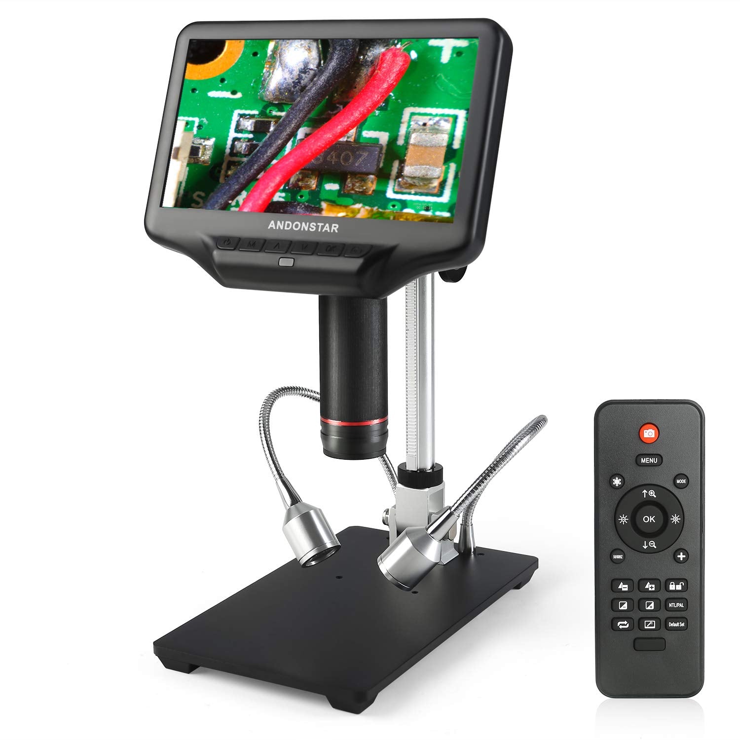 Andonstar Ad407 3D Hdmi Soldering Digital Microscope With 4Mp Uhd And 7 Inch Adjustable Lcd Screen Usb Video Microscopes For Phone Repairing Smt Smd Diy
